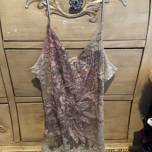Lace Slip Dress in Earthy Tones